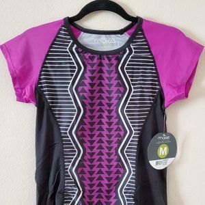 NWT Moxie Cycling Co Color Block Print Women's Medium Tee Jersey Bicycling Race